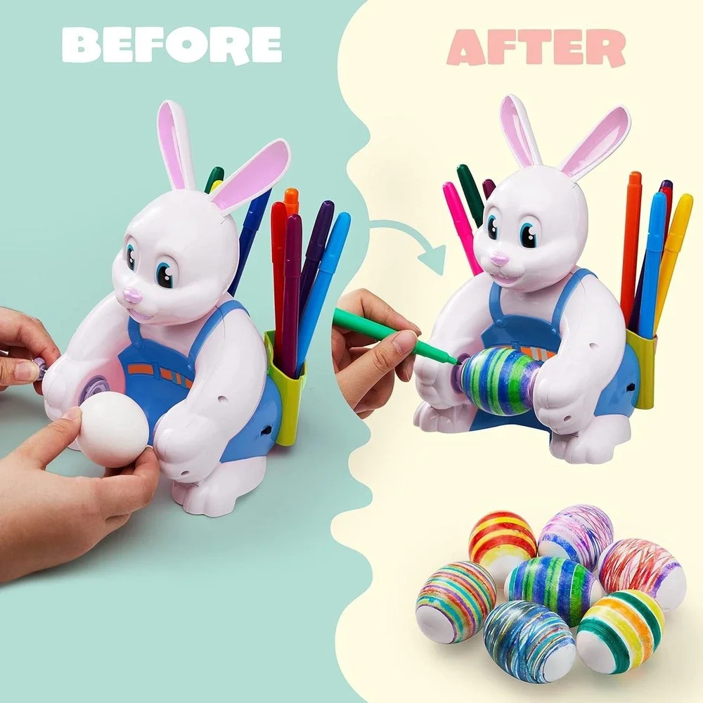 JOYIN Easter Bunny Egg Spinner Kit w/ Markers - Kids‎ Craft Decorator